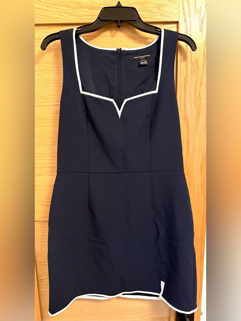French Connection, Size 10, Navy with White Piping, Like New, Worn Once